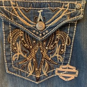 Harley-Davidson Blue Jeans with Embroidered Pocket